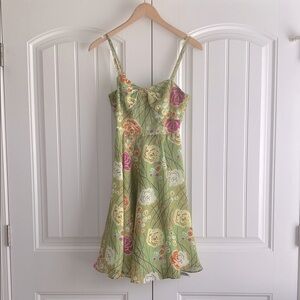 Anthropologie NWT Girls From Savoy Retro Floral Silk Chiffon Sundress Sz 2